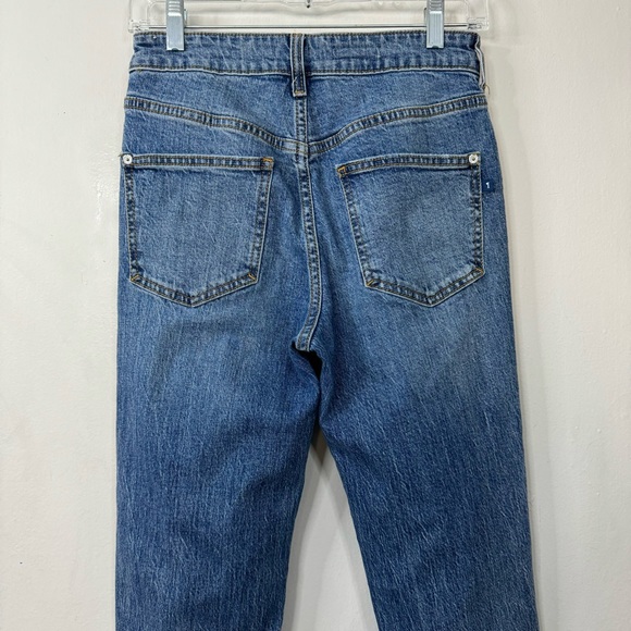Anthropologie Pilcro The Vintage Straight Raw Hem Distressed Jeans Dark Wash 27 - Picture 11 of 16
